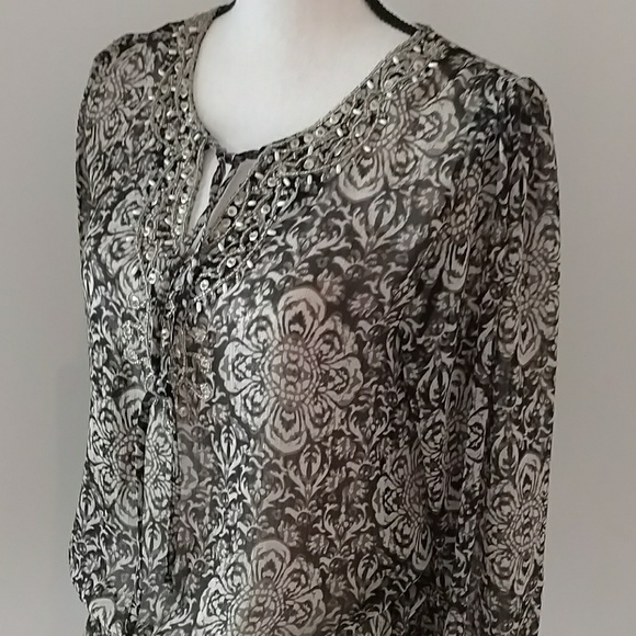 Harlow Zee Beaded Sheer Blouse - Picture 2 of 4